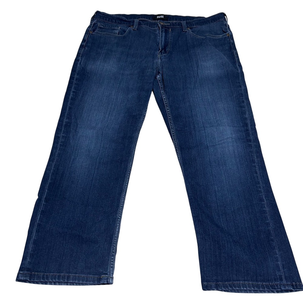 Paige Normandie Straight Leg Jeans Mens 36 26 Dark Wash Stretch Denim Blue